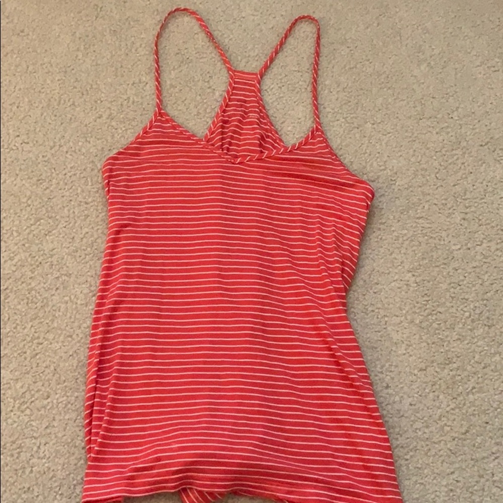 Orange striped tank top
